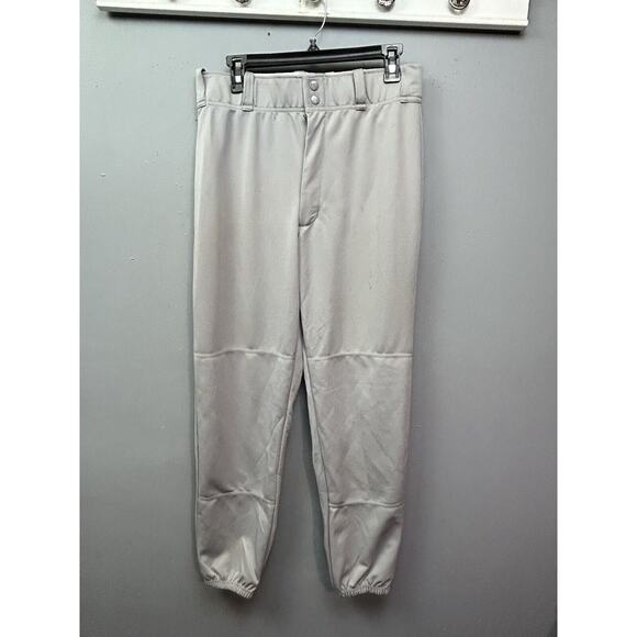 Adidas‎ Climalite Gray Baseball Softball Pants Adult large elastic ankles belted - Picture 1 of 10